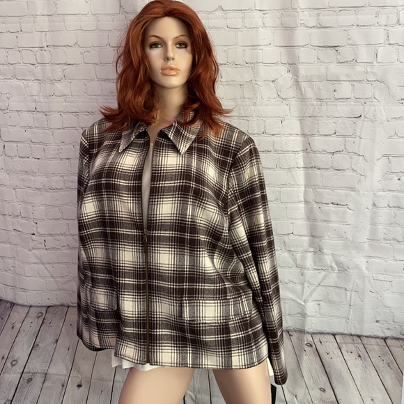 Lauren by RL Brown/Cream Zip Jacket NWT 22W - Picture 4 of 11